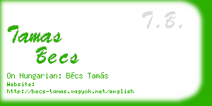 tamas becs business card